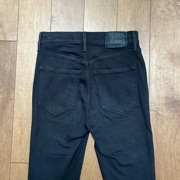 Denim Forum Aritzia the lola high rise skinny crop black frayed hem sz 25 - Picture 10 of 10
